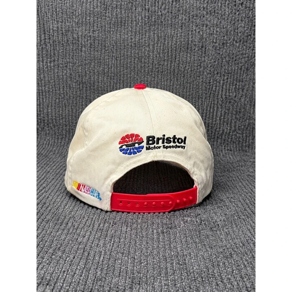 Vintage Sharpie 500 Bristol Motor Speedway NASCAR Snapback Hat Cream Red Blue